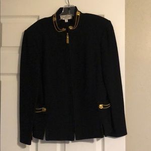 St John gold button accent blazer jacket